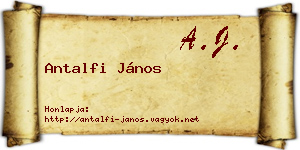 Antalfi János névjegykártya